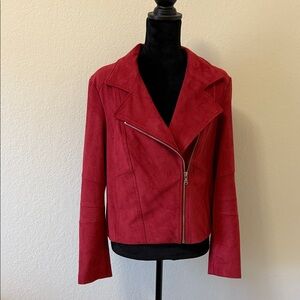 Express Vibrant Red Leather Jacket